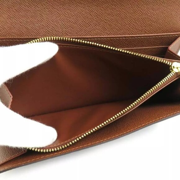 Auth LOUIS VUITTON Monogram Portefeuille Sarah Long Wallet Brown - Picture 10 of 11